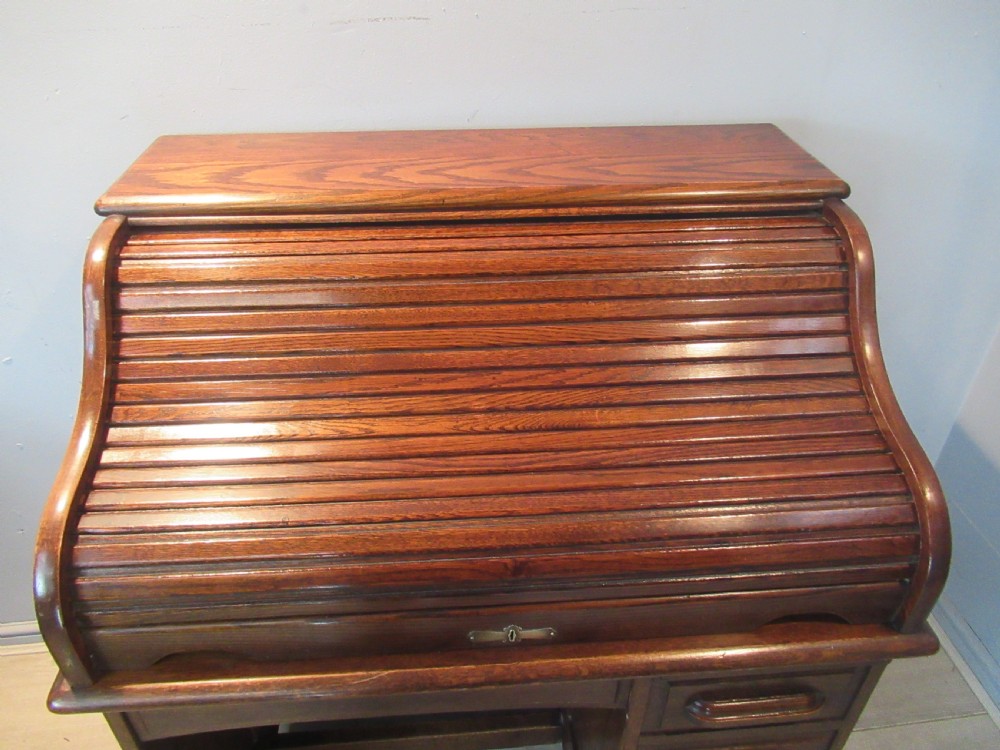 Small Size  oak roll top desk View III