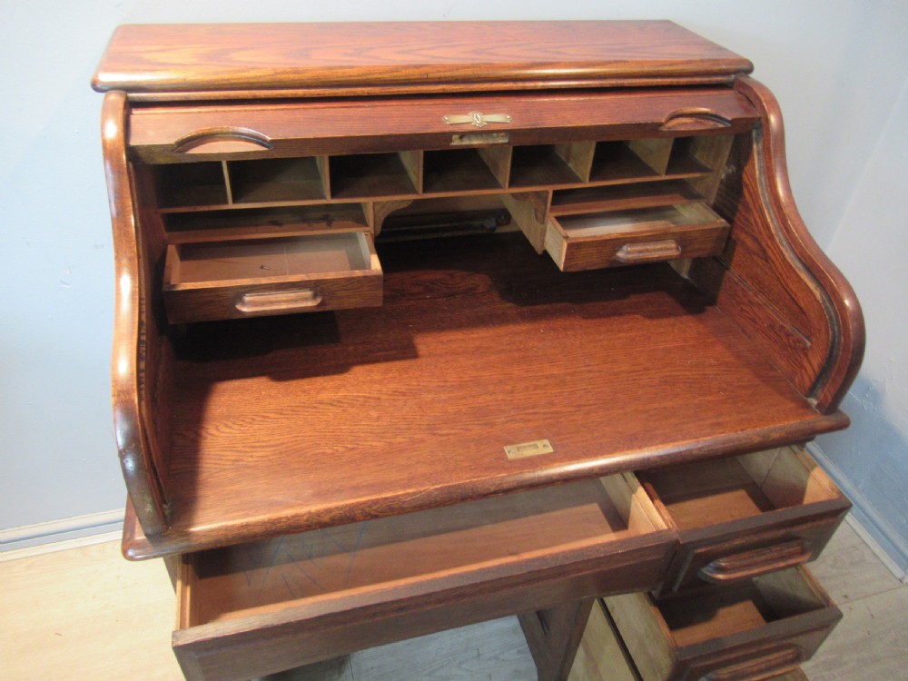 Small Size  oak roll top desk View VI