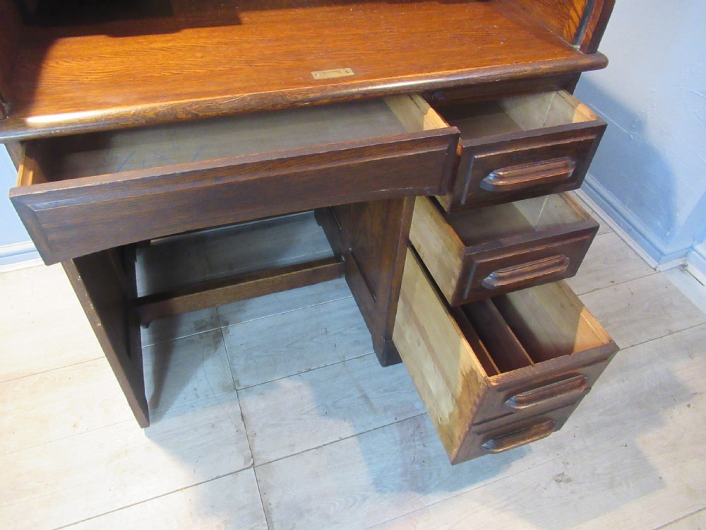 Small Size  oak roll top desk View VII