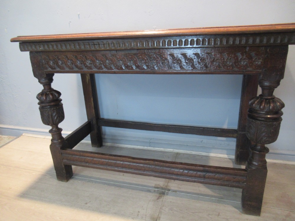 17th century style oak carved side table 