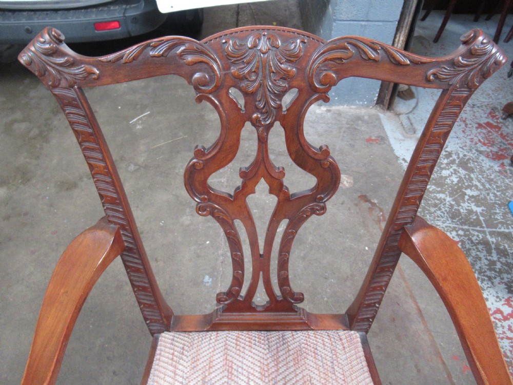 Good set of eight mahogany Chippendale style dining chairs View V