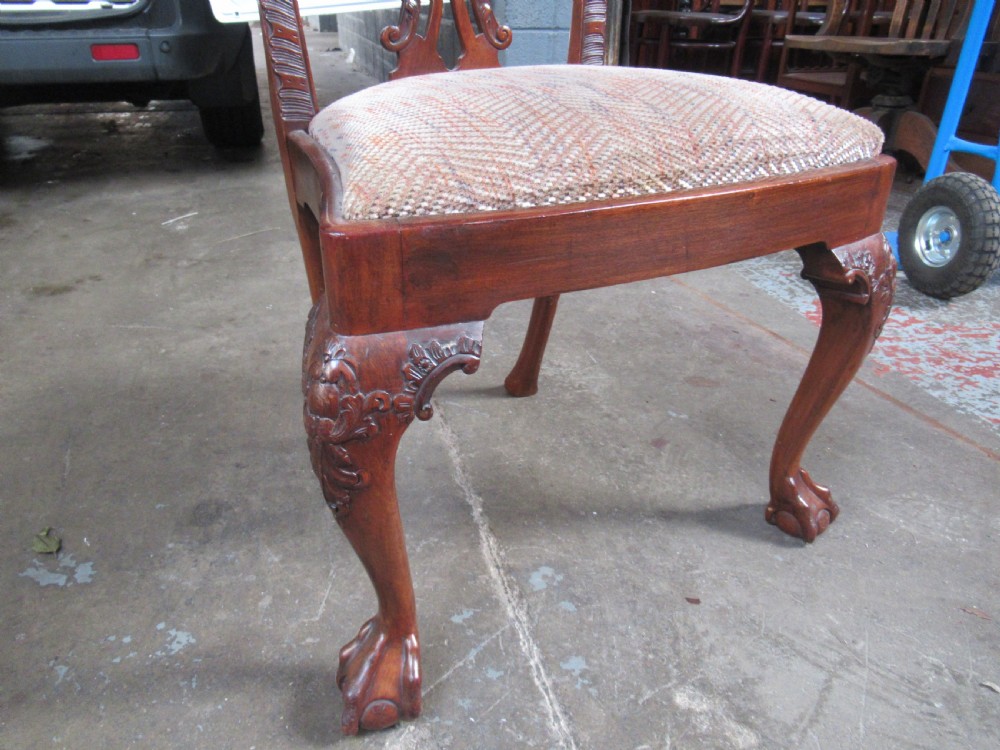 Good set of eight mahogany Chippendale style dining chairs View X