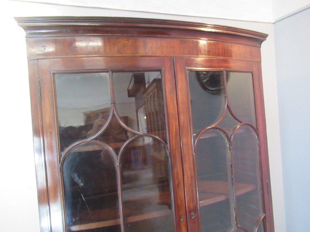 Antique mahogany  bow front bookcase on chest View IV