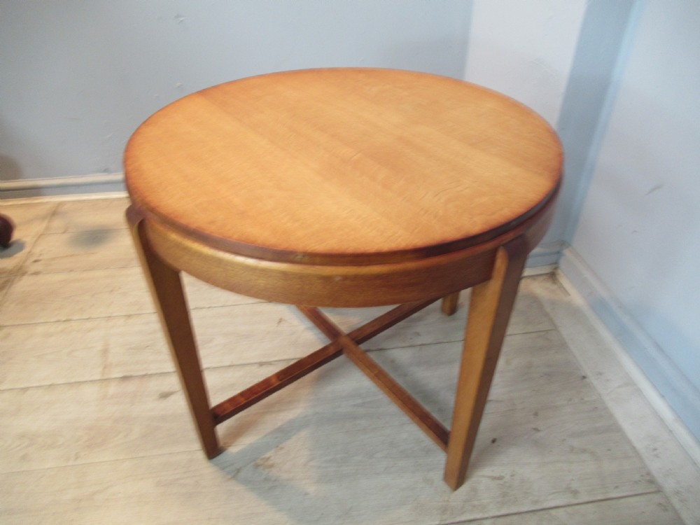 Light oak  round coffee table in the Heals style, View II