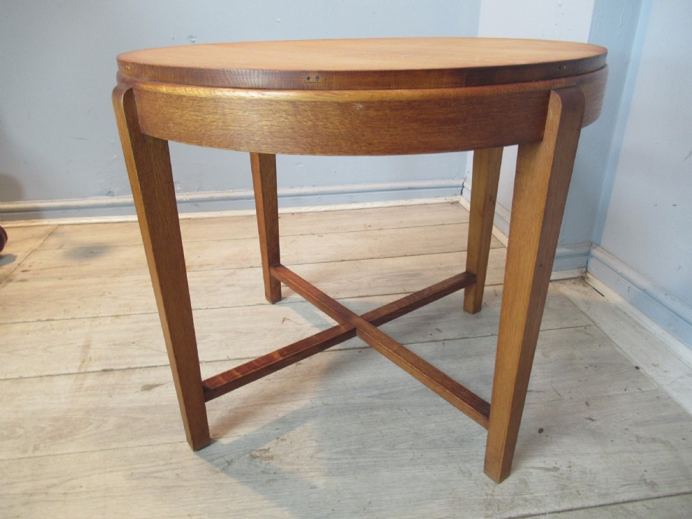 Light oak  round coffee table in the Heals style, View IV