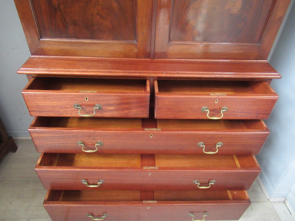  Mahogany cupboard on chest  View V