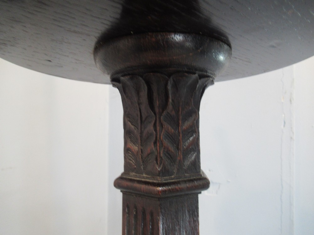 Edwardian period oak revolving hat stand View II