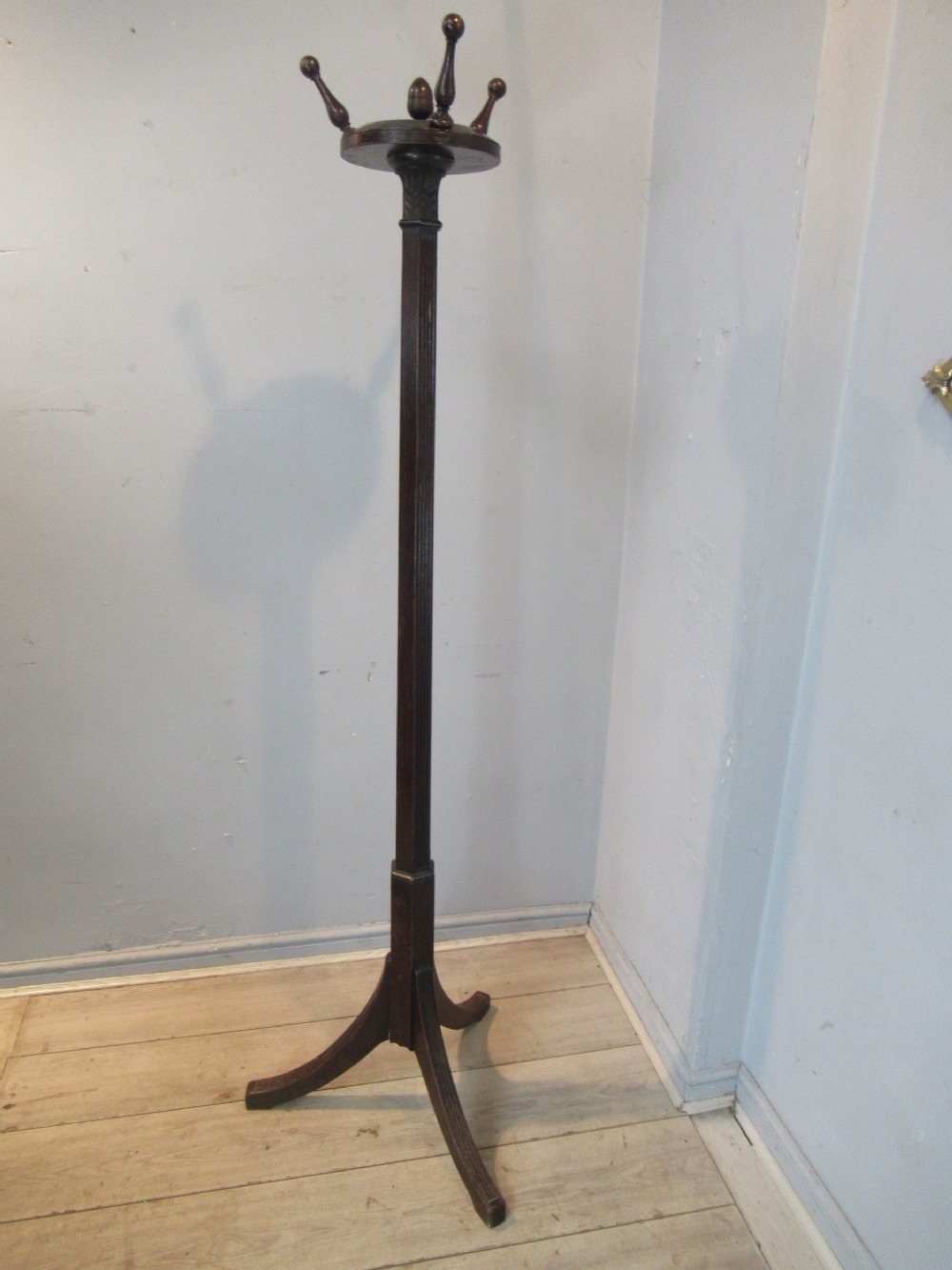 Edwardian period oak revolving hat stand