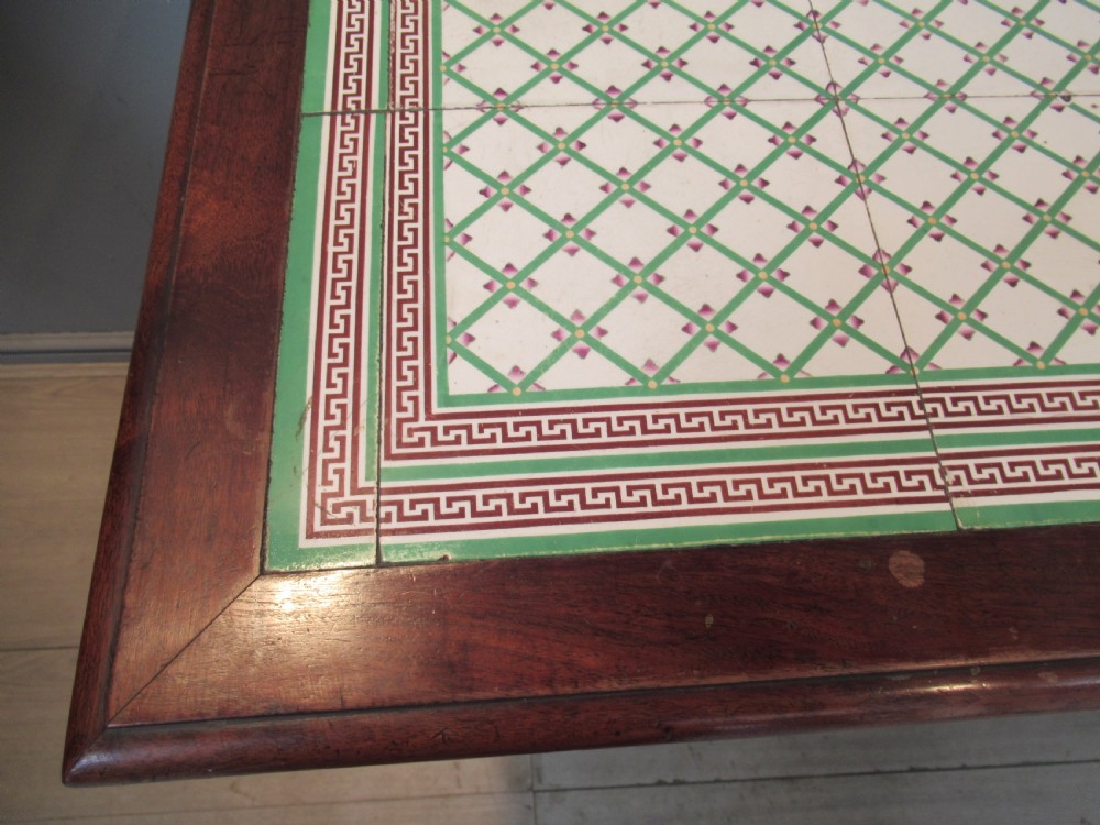 Victorian mahogany  and tile top side table View III