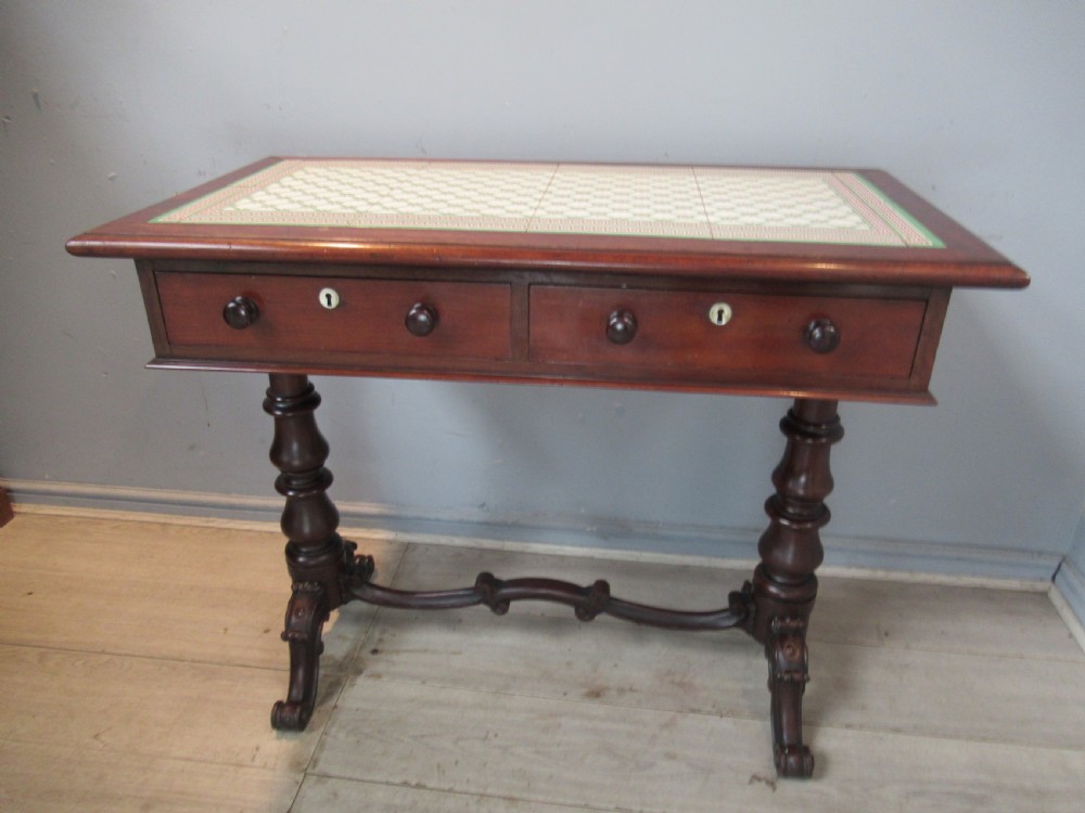 Victorian mahogany  and tile top side table View V