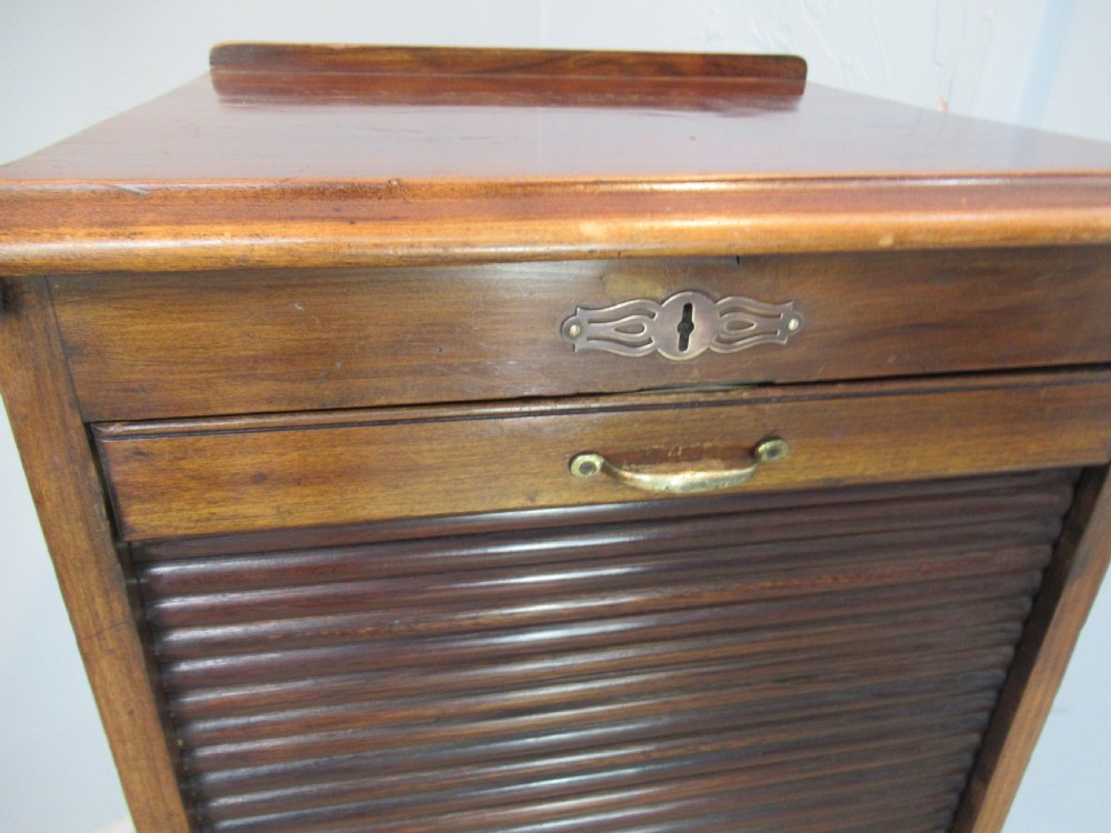 Mahogany tambour roller shutter file cabinet View V