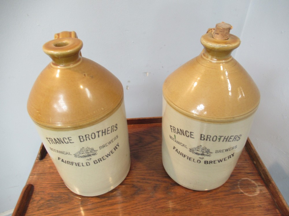 Pair of early 20th century earthenware Ale  jugs View IV