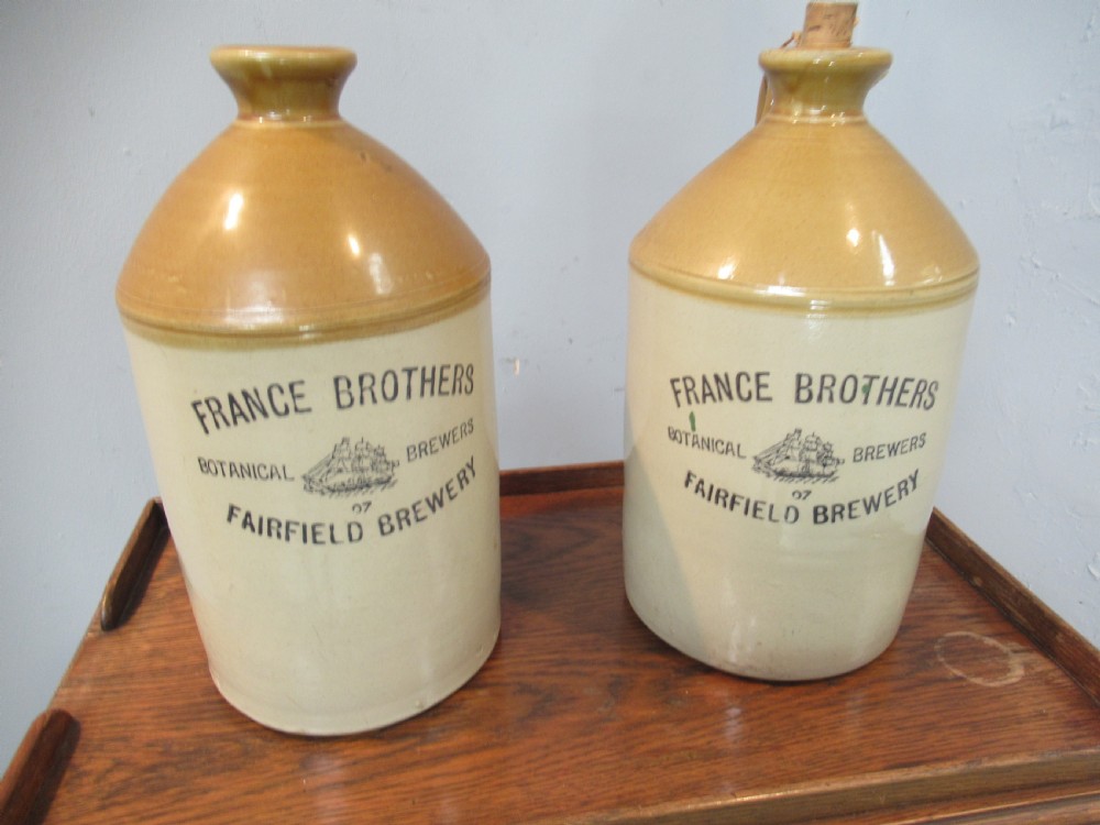 Pair of early 20th century earthenware Ale  jugs View V