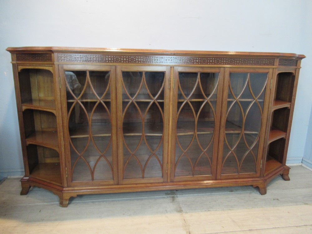 Edwardian period  light mahogany four door bookcase