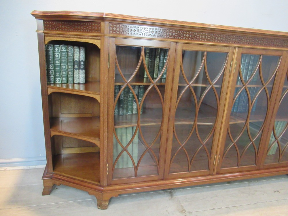 Edwardian period  light mahogany four door bookcase View III