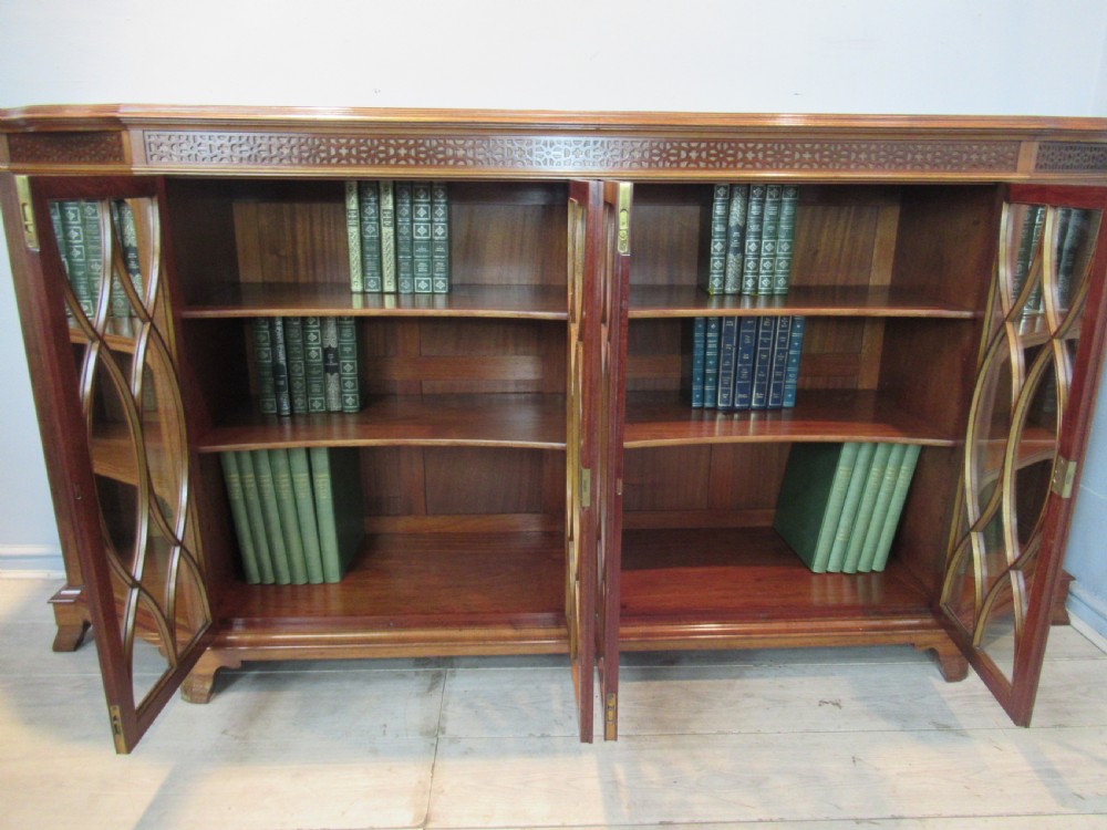 Edwardian period  light mahogany four door bookcase View V