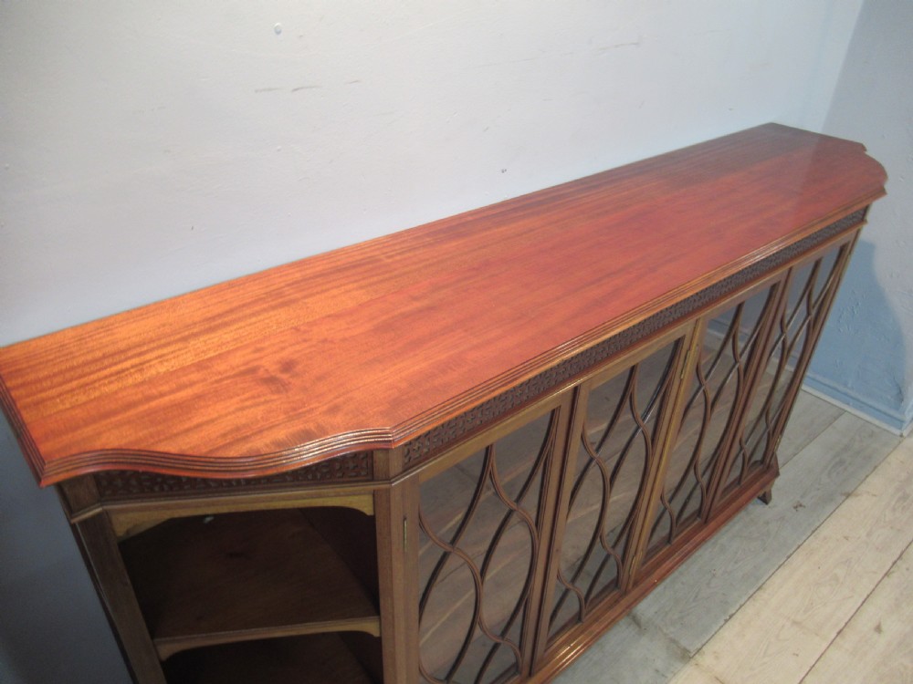 Edwardian period  light mahogany four door bookcase View VIII