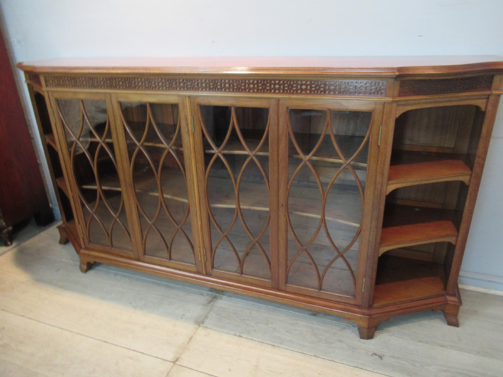 Edwardian period  light mahogany four door bookcase View IX