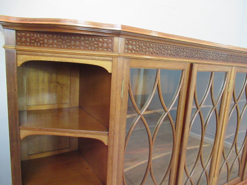 Edwardian period  light mahogany four door bookcase View X