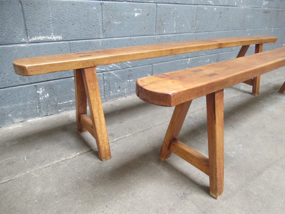 Pair of late 19th century PIG bench seats View II