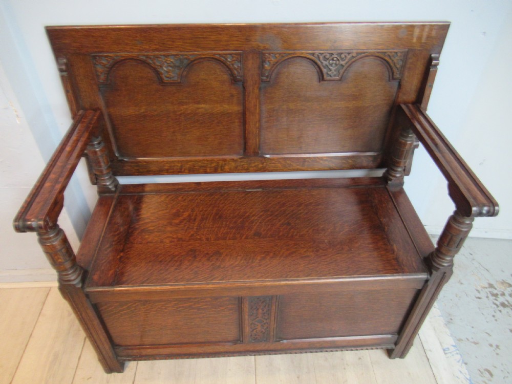 Oak Monks  bench seat  View II