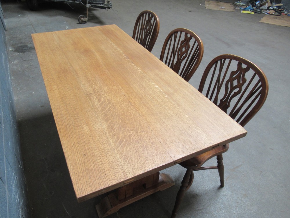 Light oak  refectory  dining table View VII