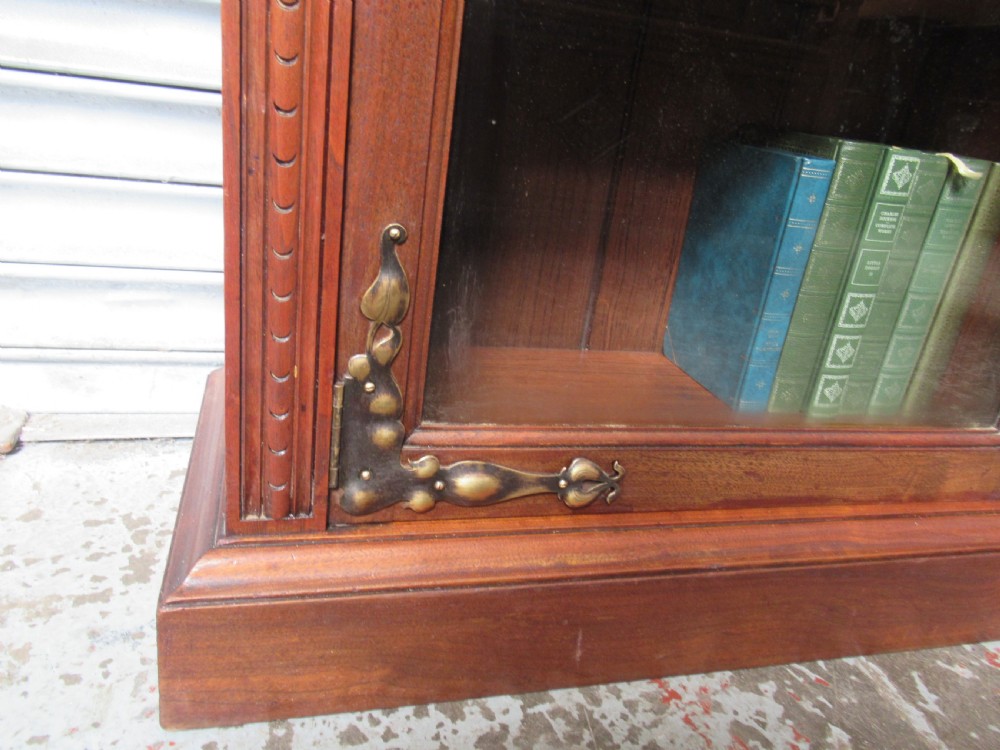  Edwardian Walnut  three door  bookcase  View V