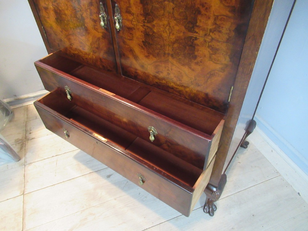 Burr Walnut  tall boy chest View V