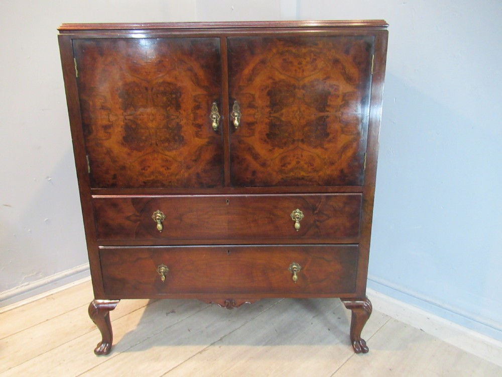 Burr Walnut  tall boy chest View IX