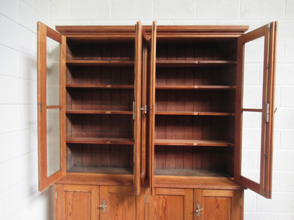 Large Victorian period  pitch pine  bookcase or kitchen cupboard. View VII