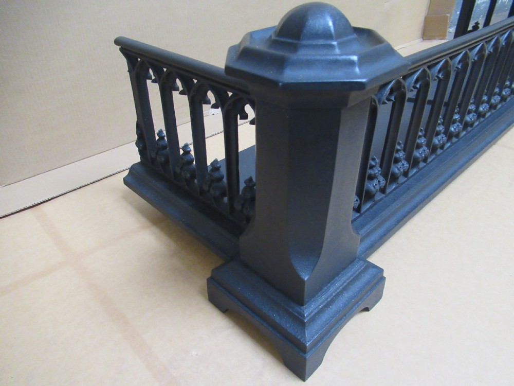 19th century large cast iron fire fender View V