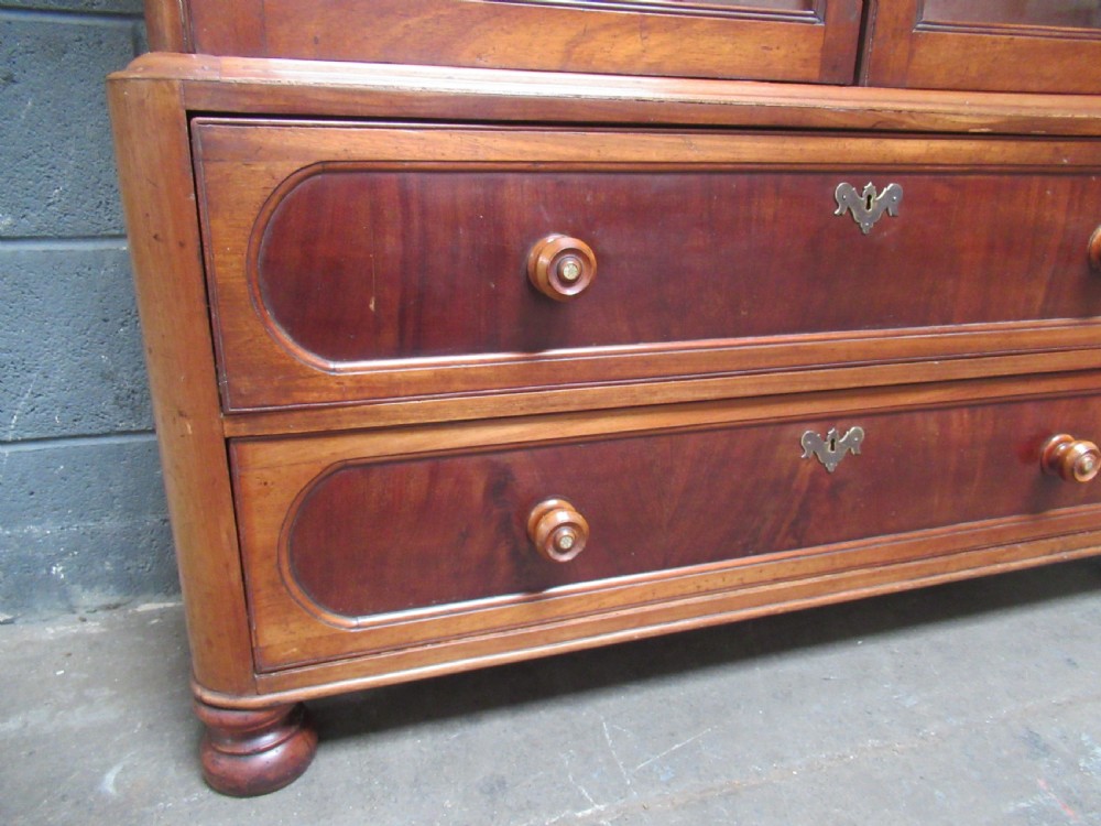 Rustic  Continental  mahogany and pine bookcase or kitchen cupboard. View III