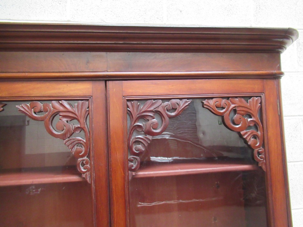 Rustic  Continental  mahogany and pine bookcase or kitchen cupboard. View V