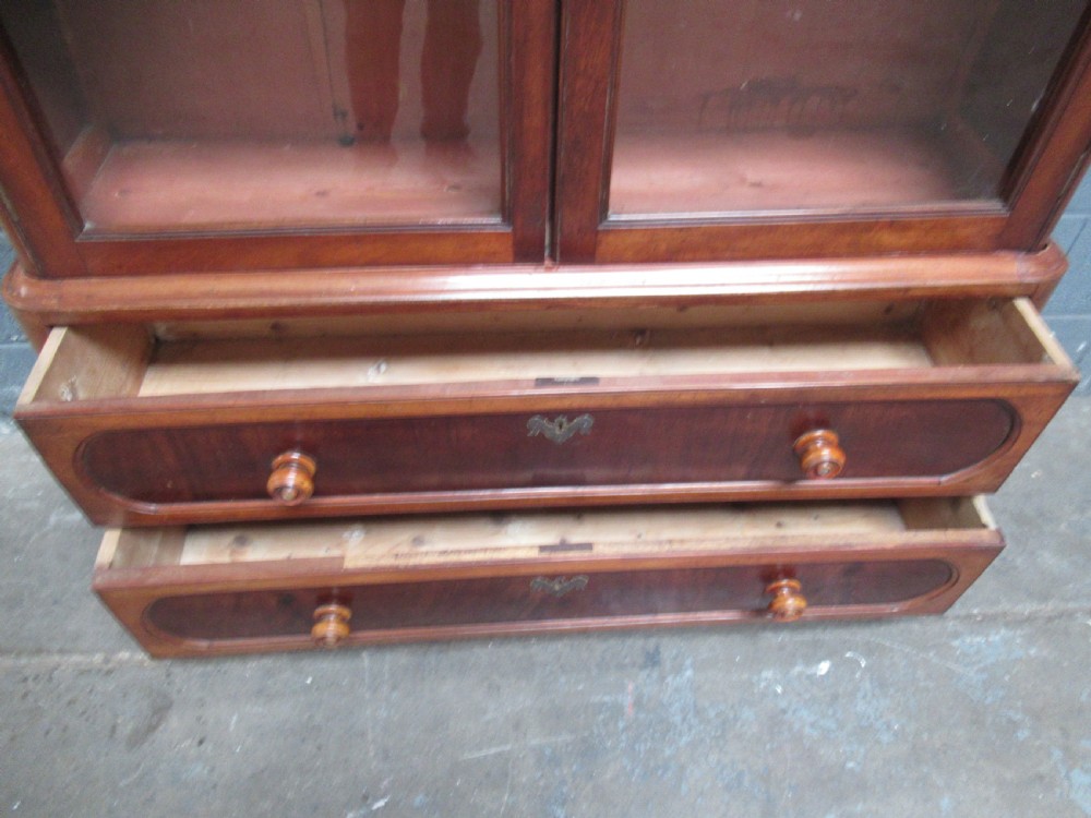 Rustic  Continental  mahogany and pine bookcase or kitchen cupboard. View IX