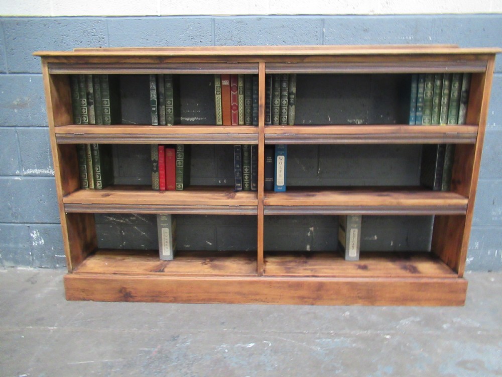 Rustic old pine open bookcase