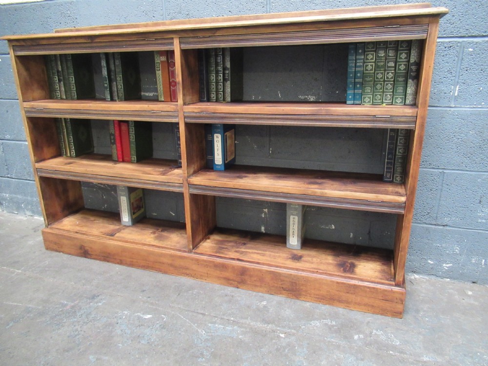 Rustic old pine open bookcase View II