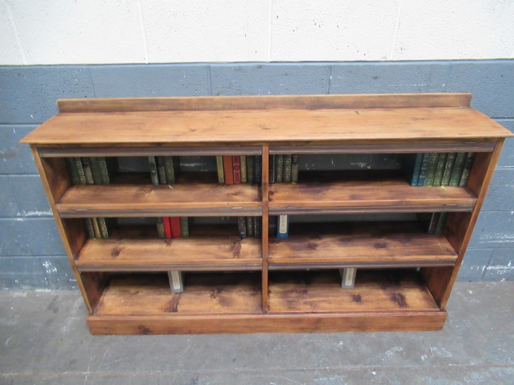 Rustic old pine open bookcase View III