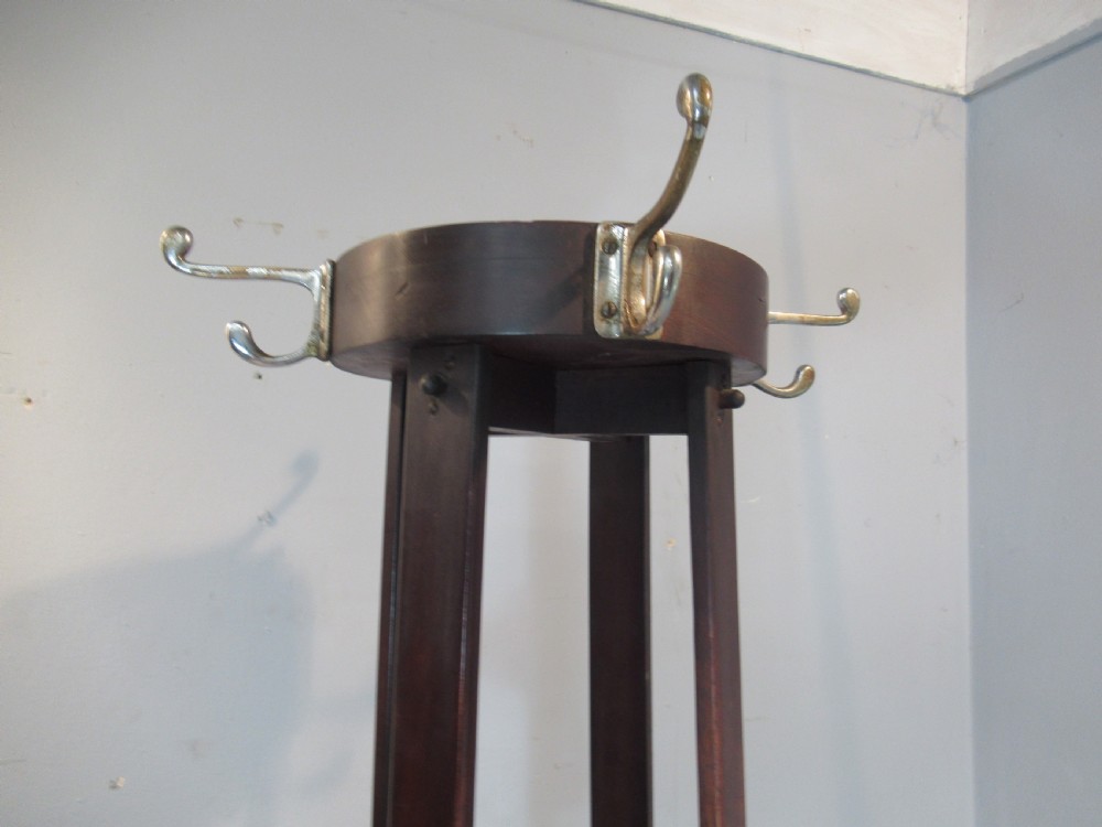 1930s mahogany hat coat and stick stand View II