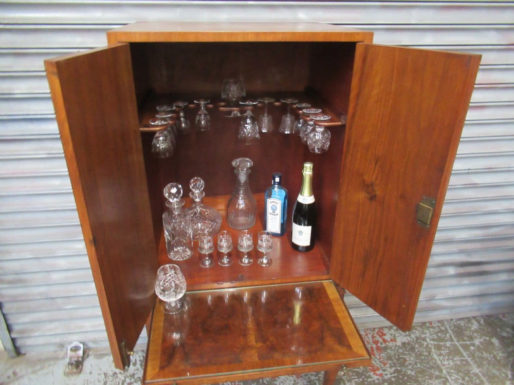Walnut and burr walnut  cocktail drinks cabinet  View IX