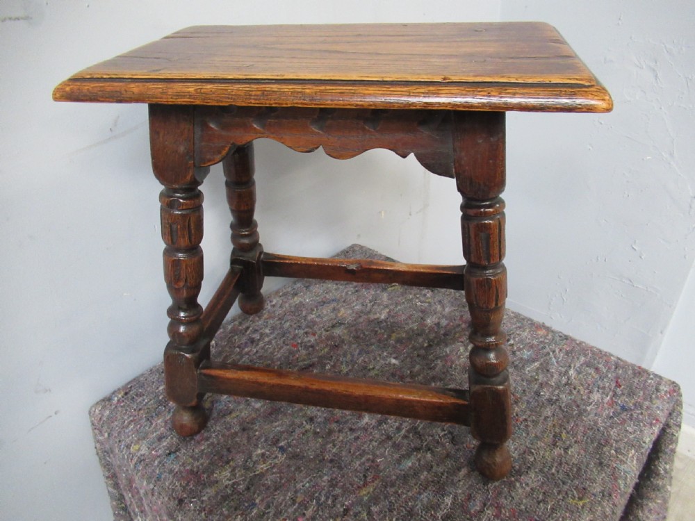 Antique style oak  stool View II