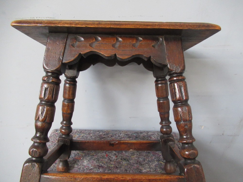 Antique style oak  stool View VI