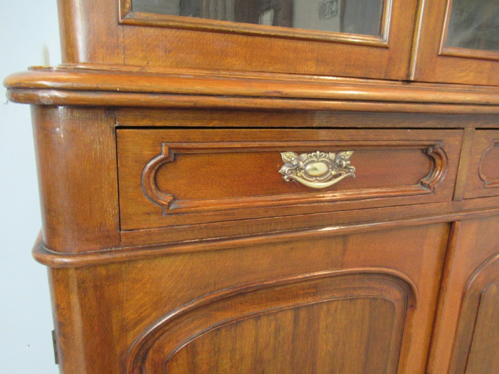 Victorian oak cupboard bookcase View V