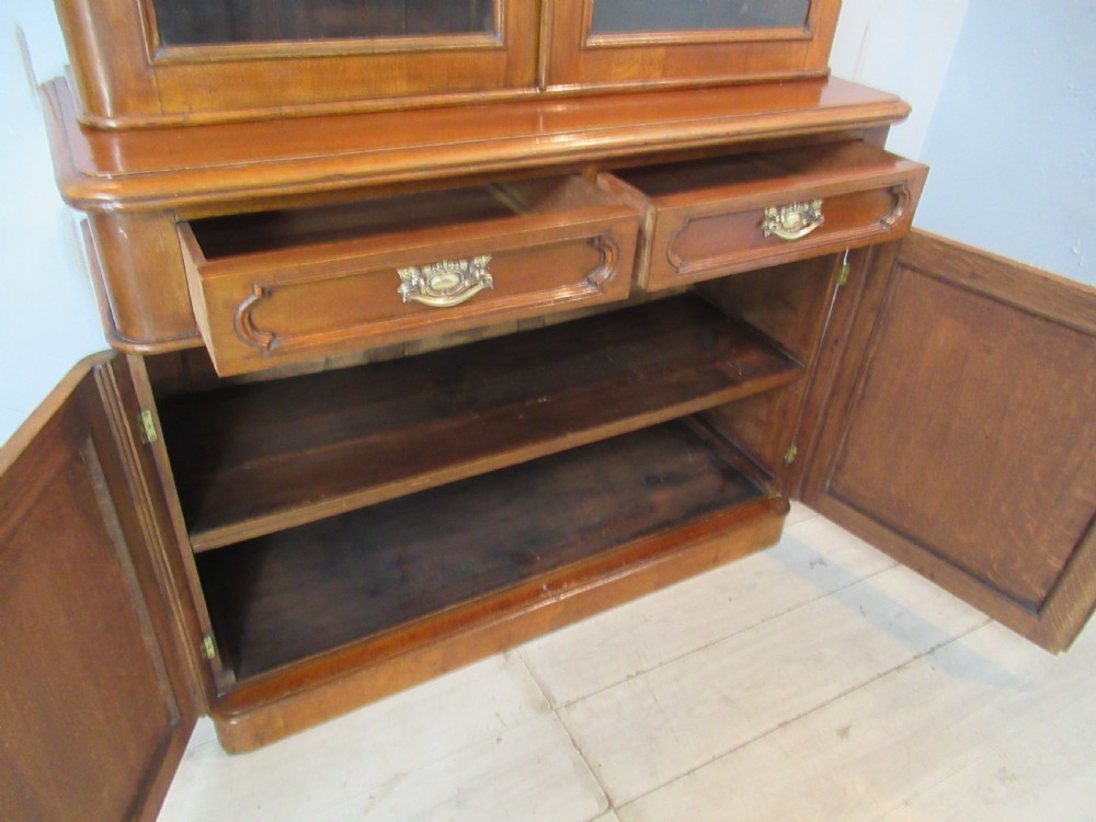 Victorian oak cupboard bookcase View IX