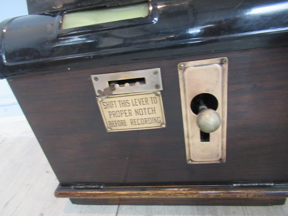 American made oak cased time  recorder clock ( clocking in works  ) View V
