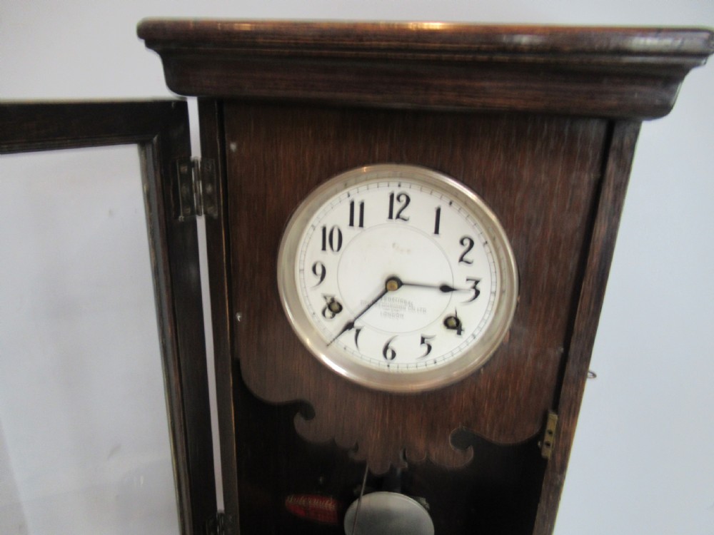 American made oak cased time  recorder clock ( clocking in works  ) View VII