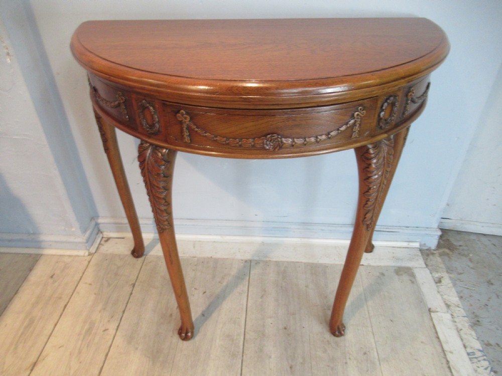 Teak   half round side table