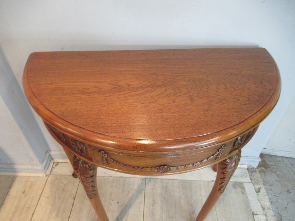 Teak   half round side table View II