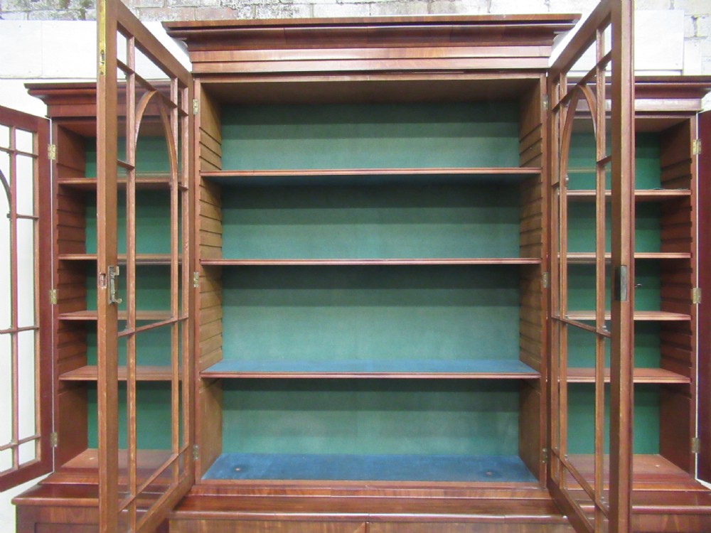 Regency period  mahogany break front  bookcase View IV
