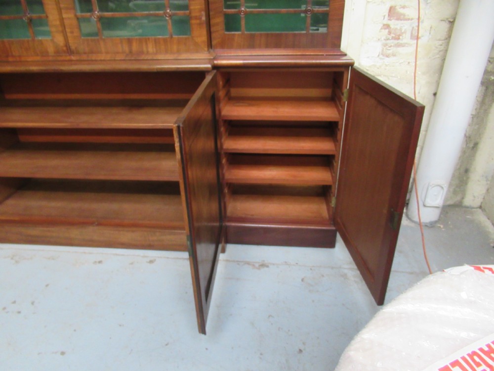 Regency period  mahogany break front  bookcase View VI