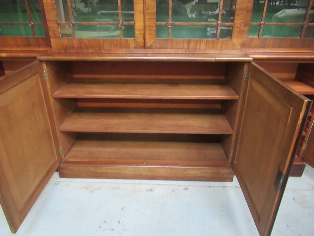 Regency period  mahogany break front  bookcase View VII